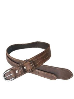 Forest Hill Leather Craft Belt Size 28 brown silver tone hardware unisex